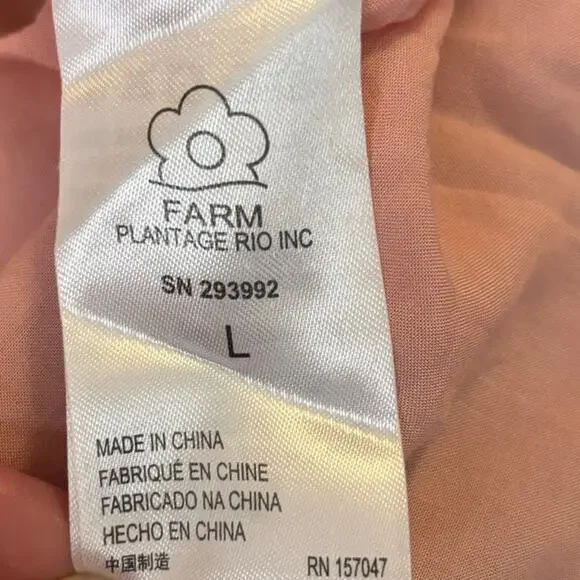 NWT Farm Rio Pink Cocoa Forest Mini Dress Women's Size L Floral Leaf Pink Green - Picture 6 of 11